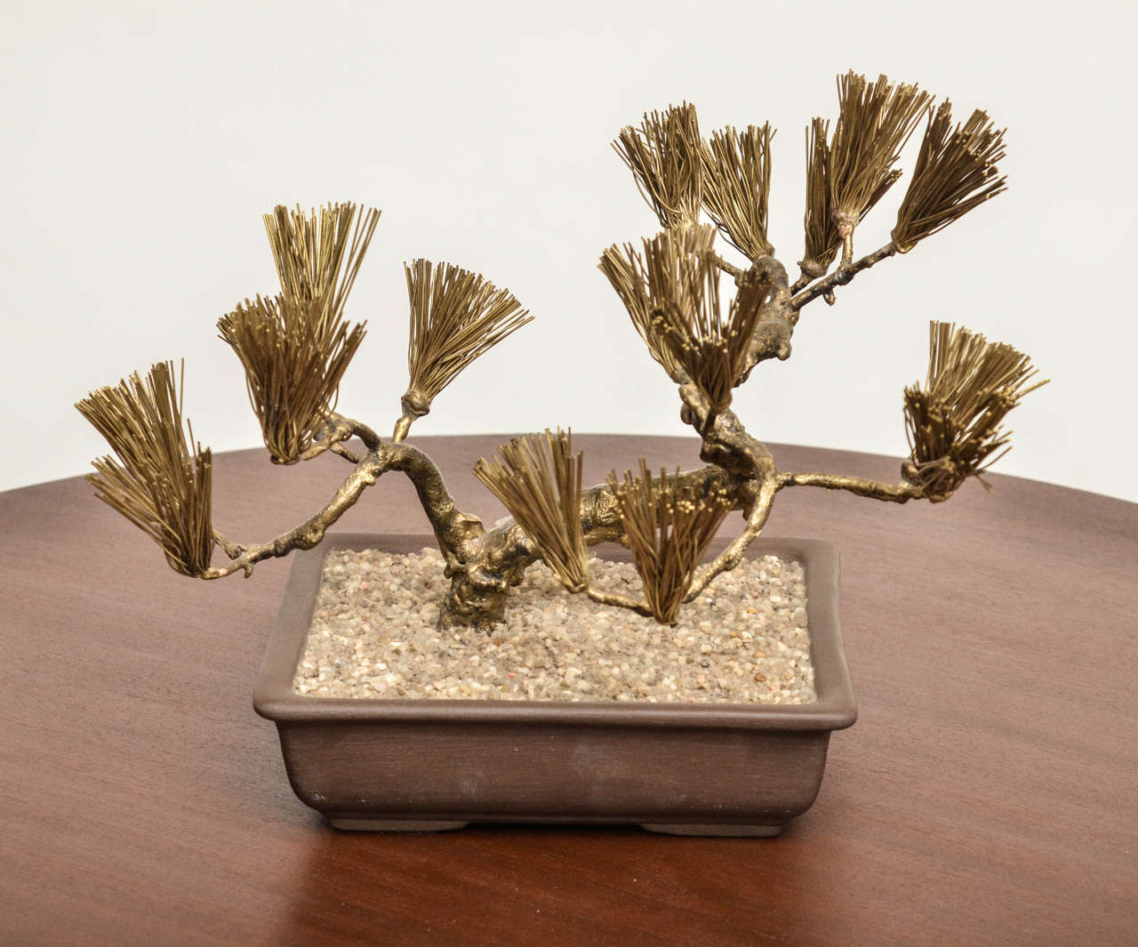 Brass Asian Bonsai Tree Form Sculpture In Excellent Condition For Sale In Bridgehampton, NY