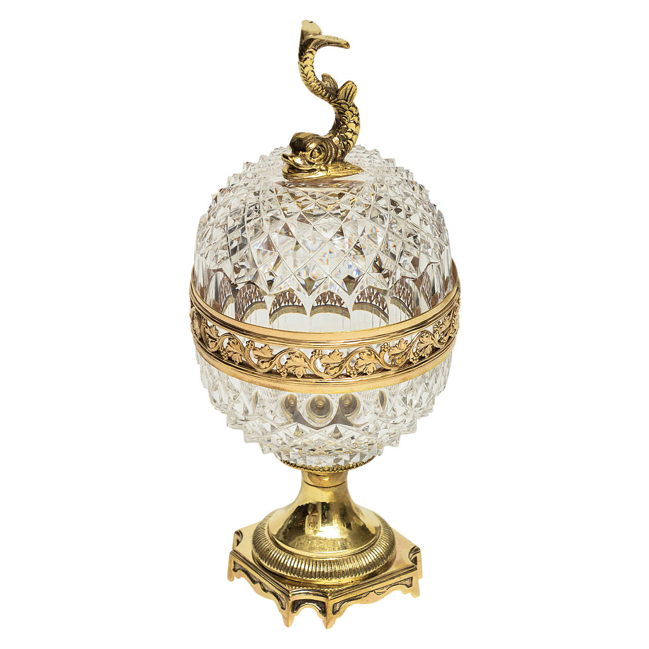 Crystal Egg Box with Bronze Details