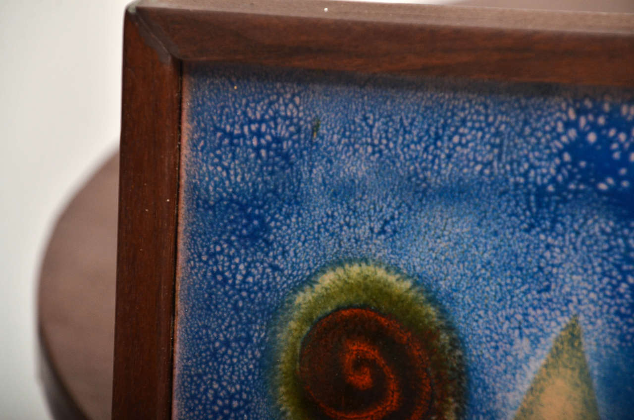 Pair of Wood Framed Enamel on Copper Wall Art at 1stDibs copper