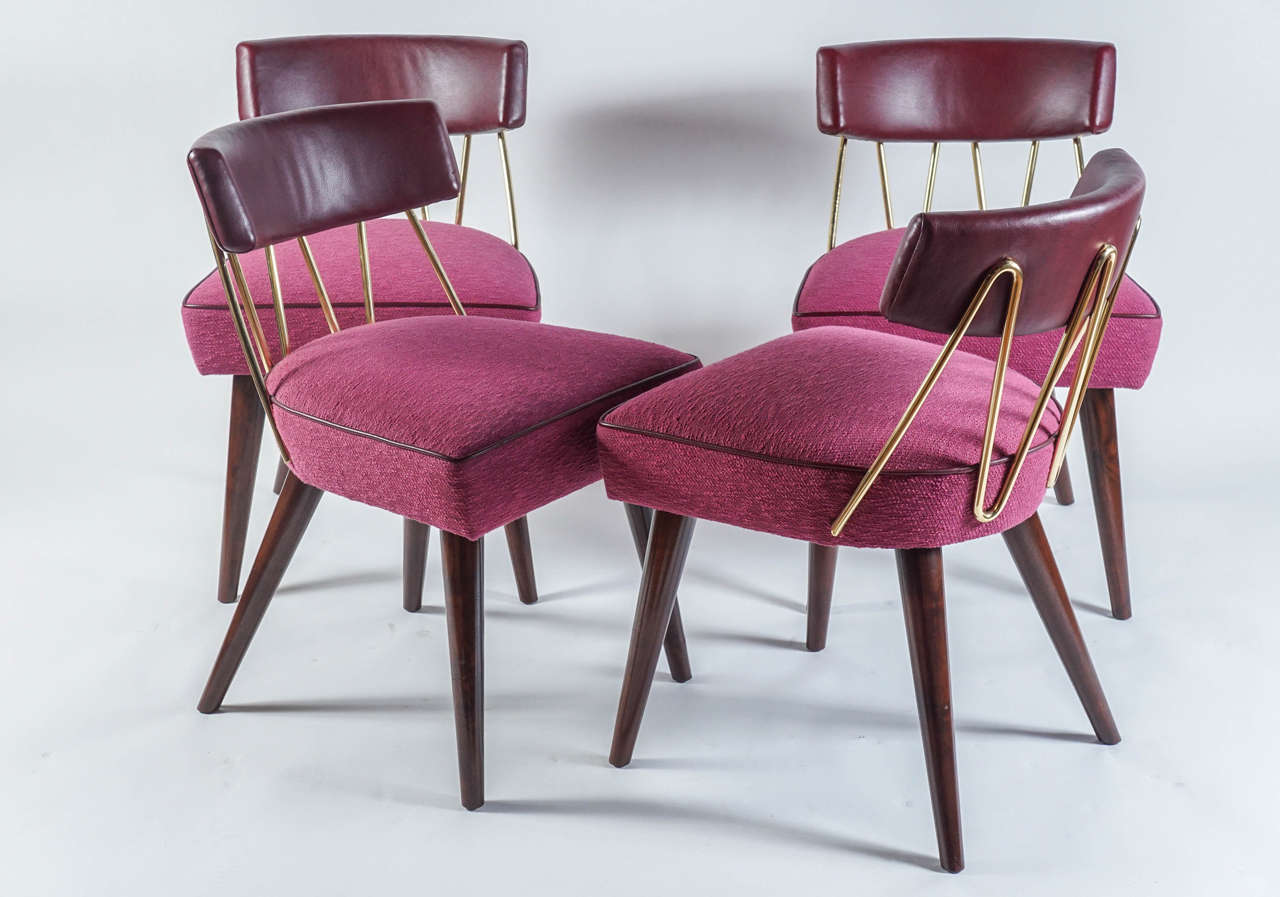 American Four Dining or Game Table Chairs by William Haines for Profiles