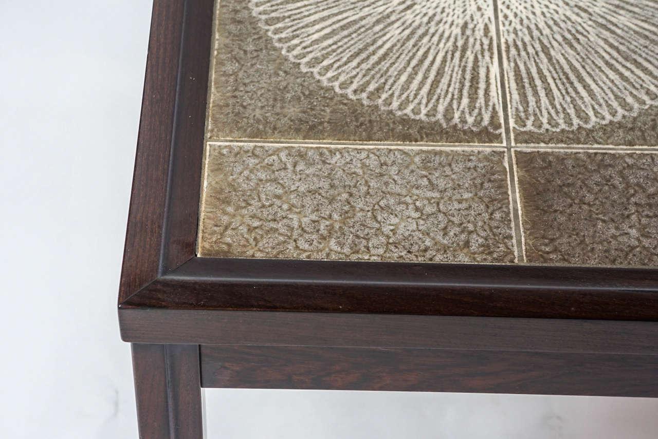 Mid-20th Century Danish Tile-Top Coffee Table in the Style of Roger Capron