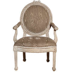 Carved and Painted Neo-Classical Fauteuil, Italian, 18th Century