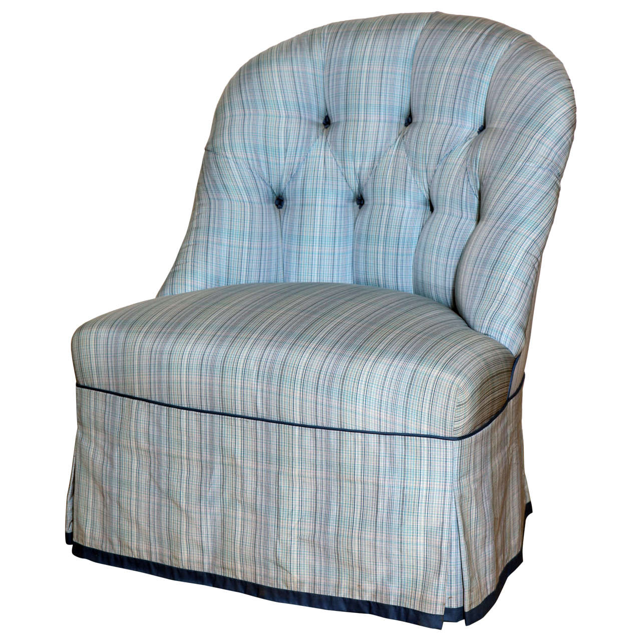 Custom Upholstered "Hadley" Slipper Chair, Contemporary For Sale