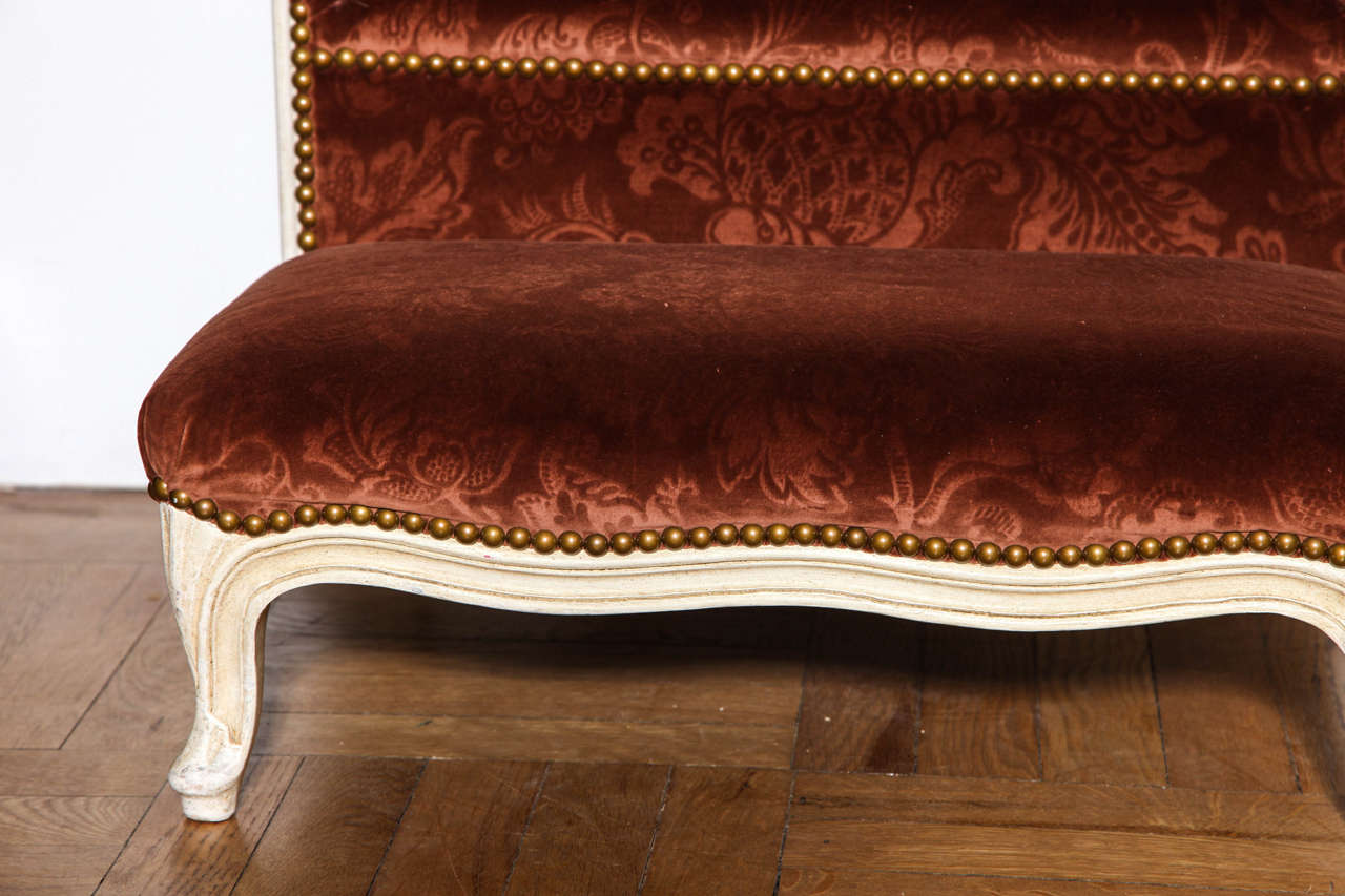 Louis XVI Style Carved and Painted Bed Step For Sale 3