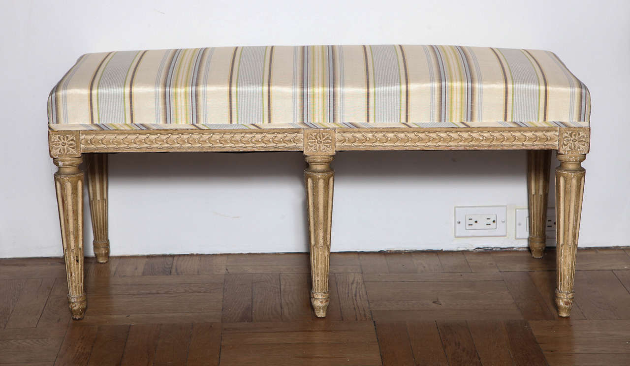 Louis XVI Style Carved and Painted Tabouret France Late 19th Century