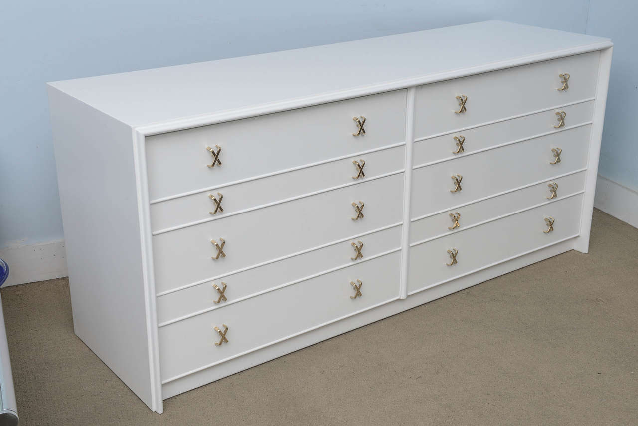 Mid-Century Modern Paul Frankl Midcentury Classic Modern X-Pulls Dresser For Johnson Furniture