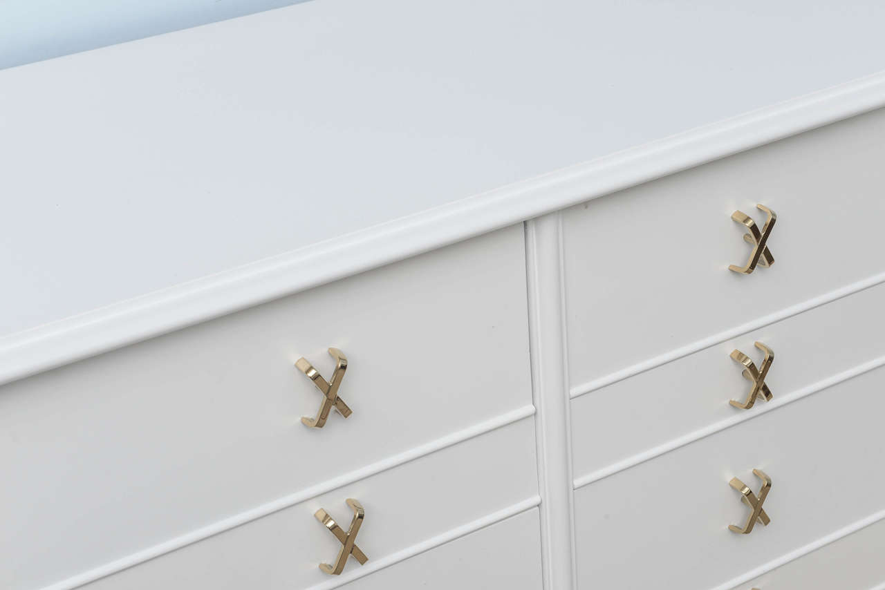 American Paul Frankl Midcentury Classic Modern X-Pulls Dresser For Johnson Furniture