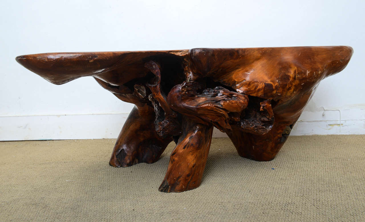 American Mid Century Modern Solid Wood Alexandre Noll style Organic Sculptural Table  For Sale