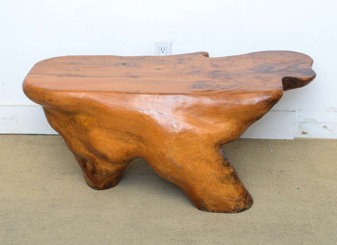 20th Century Mid Century Modern Solid Wood Alexandre Noll style Organic Sculptural Table  For Sale