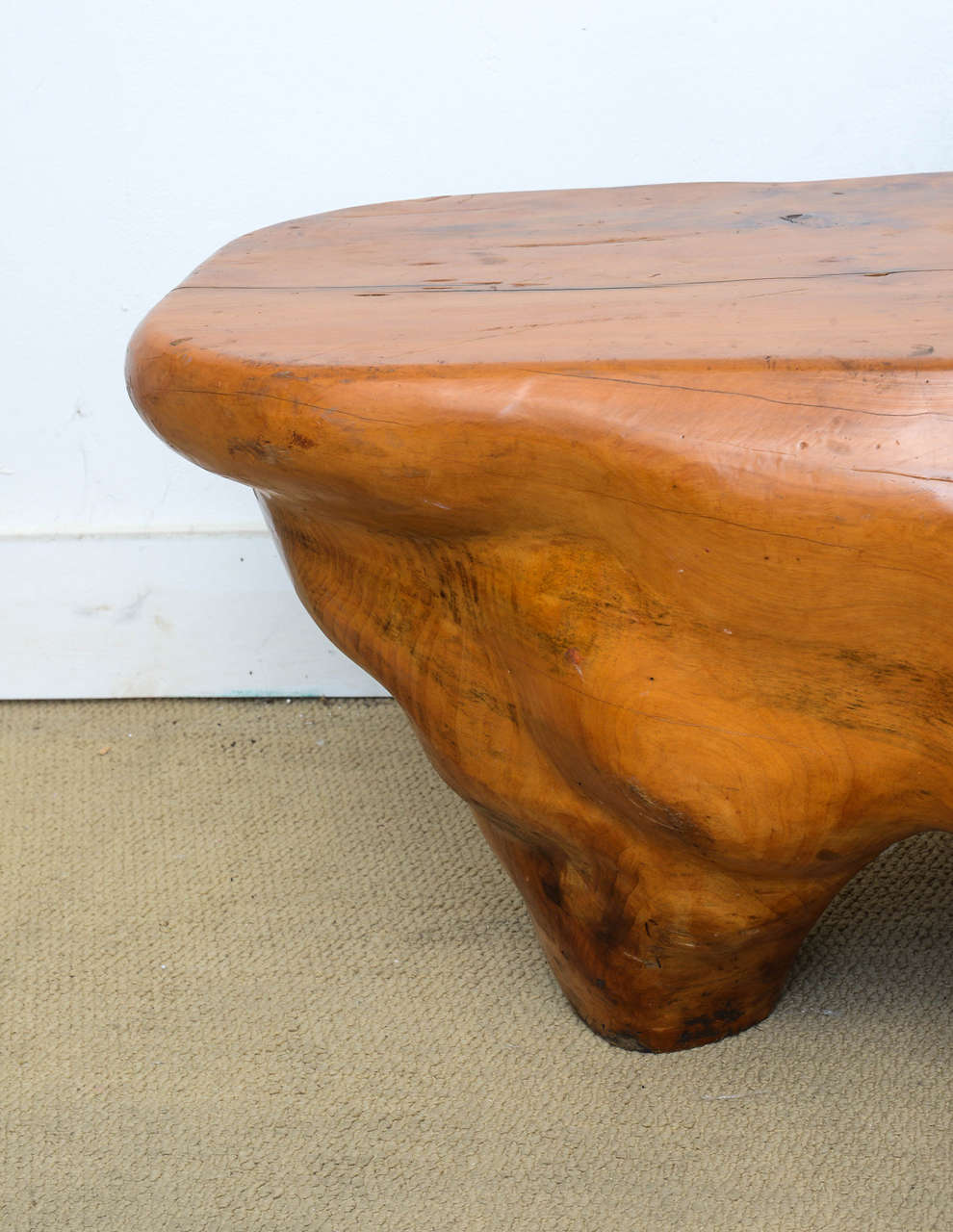 Mid Century Modern Solid Wood Alexandre Noll style Organic Sculptural Table  For Sale 1