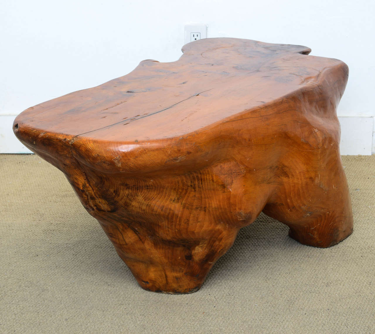 Mid Century Modern Solid Wood Alexandre Noll style Organic Sculptural Table  For Sale 3