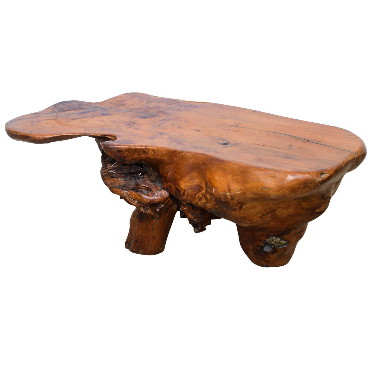Mid Century Modern Solid Wood Alexandre Noll style Organic Sculptural Table  For Sale