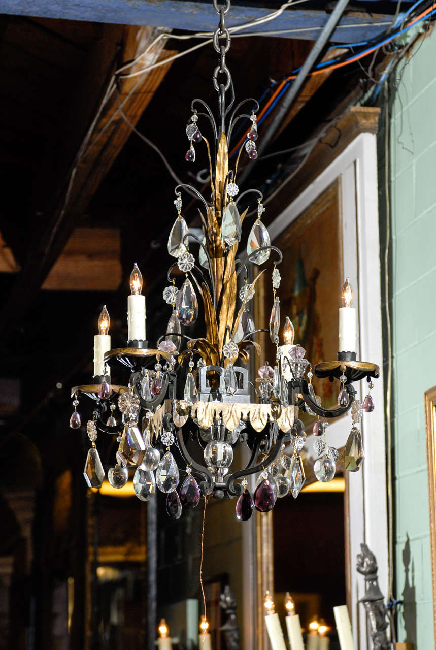 French 19th C. Gilded Crystal Chandelier For Sale 6
