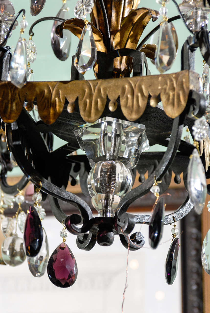 French 19th C. Gilded Crystal Chandelier For Sale 2