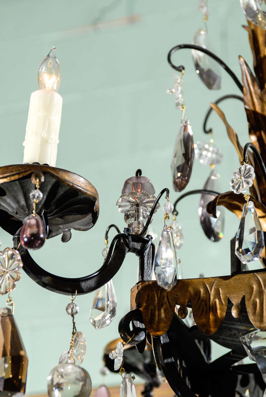 French 19th C. Gilded Crystal Chandelier For Sale 4