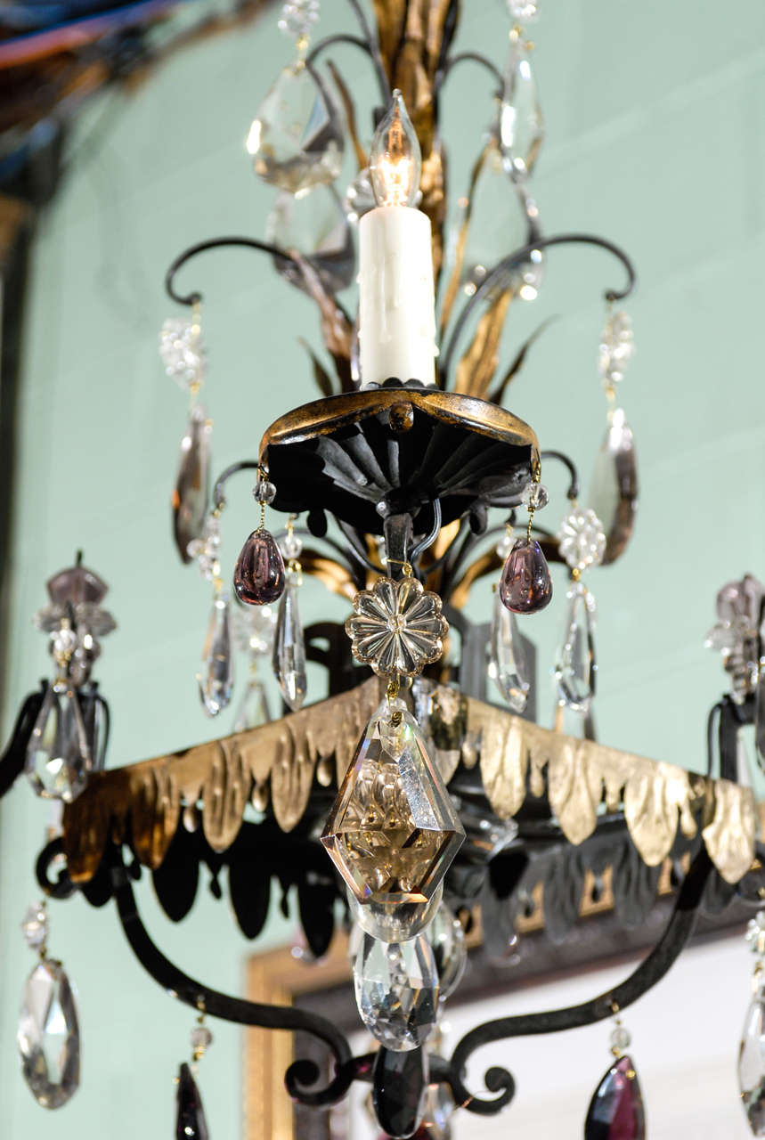 French 19th C. Gilded Crystal Chandelier For Sale 5