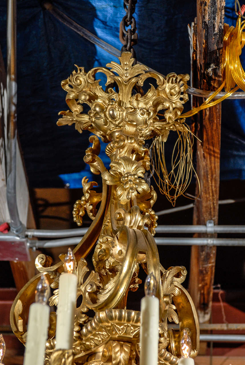 French Napoleon III Brass Chandelier For Sale 3