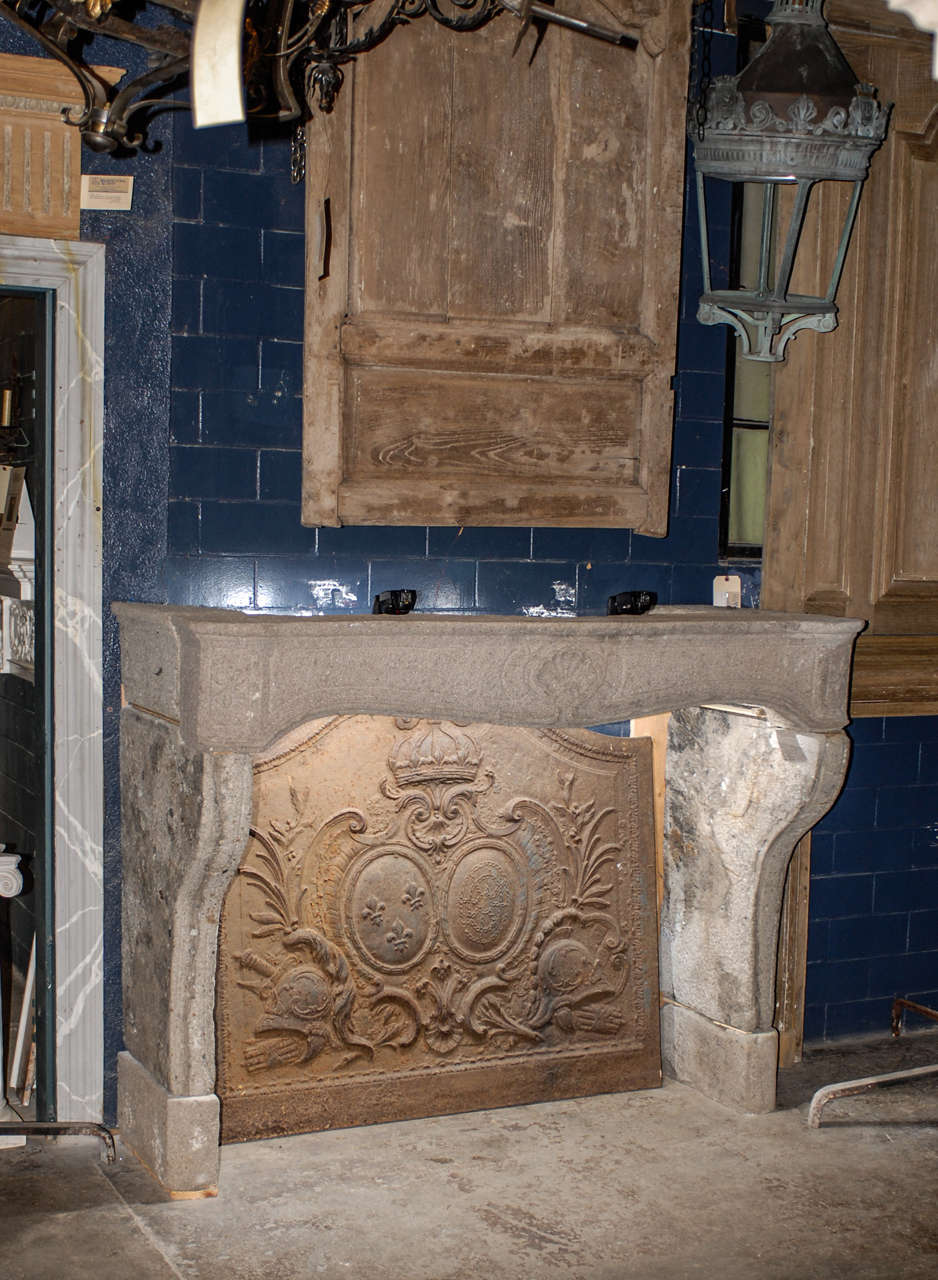 18th.C. French Cast Iron Fireback