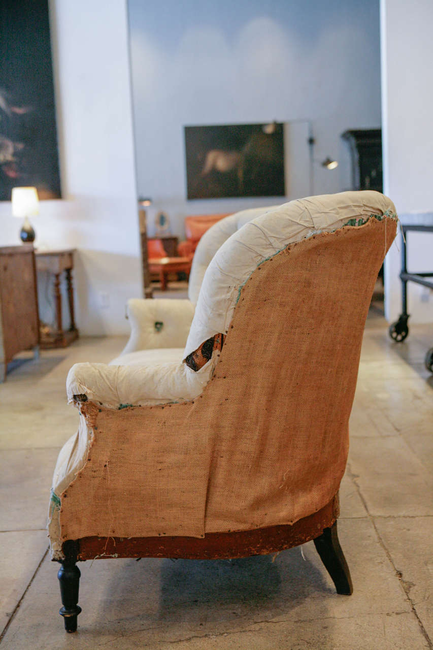 19th Century French Tufted Settee , C. 1880