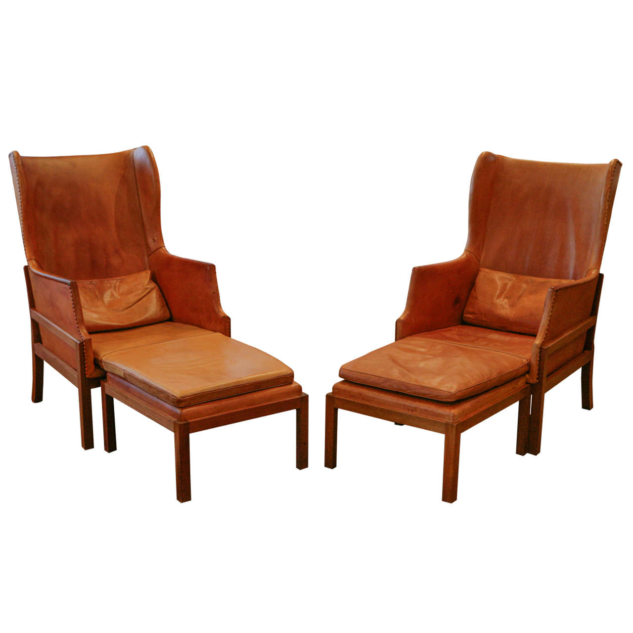 Pair of Mogens Koch Wing Chairs, Denmark 1930