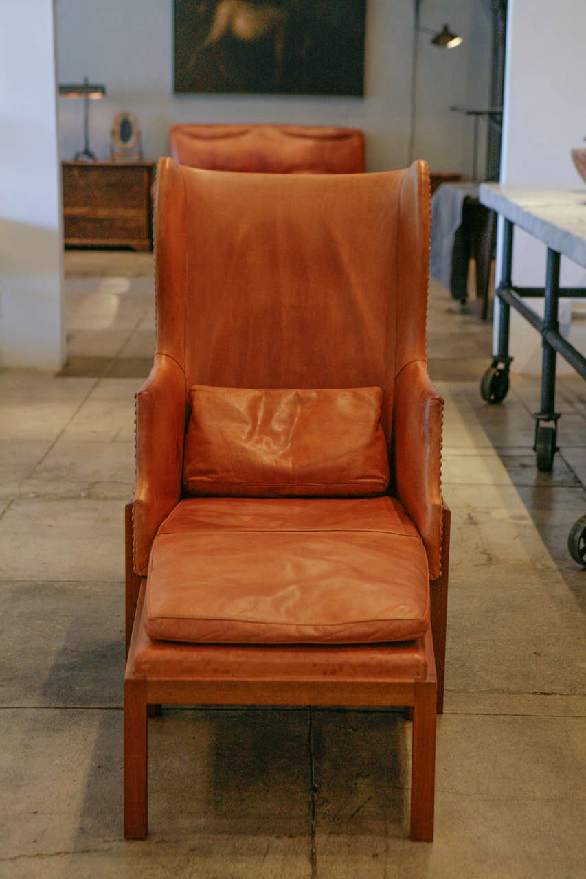 Pair of Mogens Koch Wing Chairs, Denmark 1930 In Excellent Condition In Los Angeles, CA