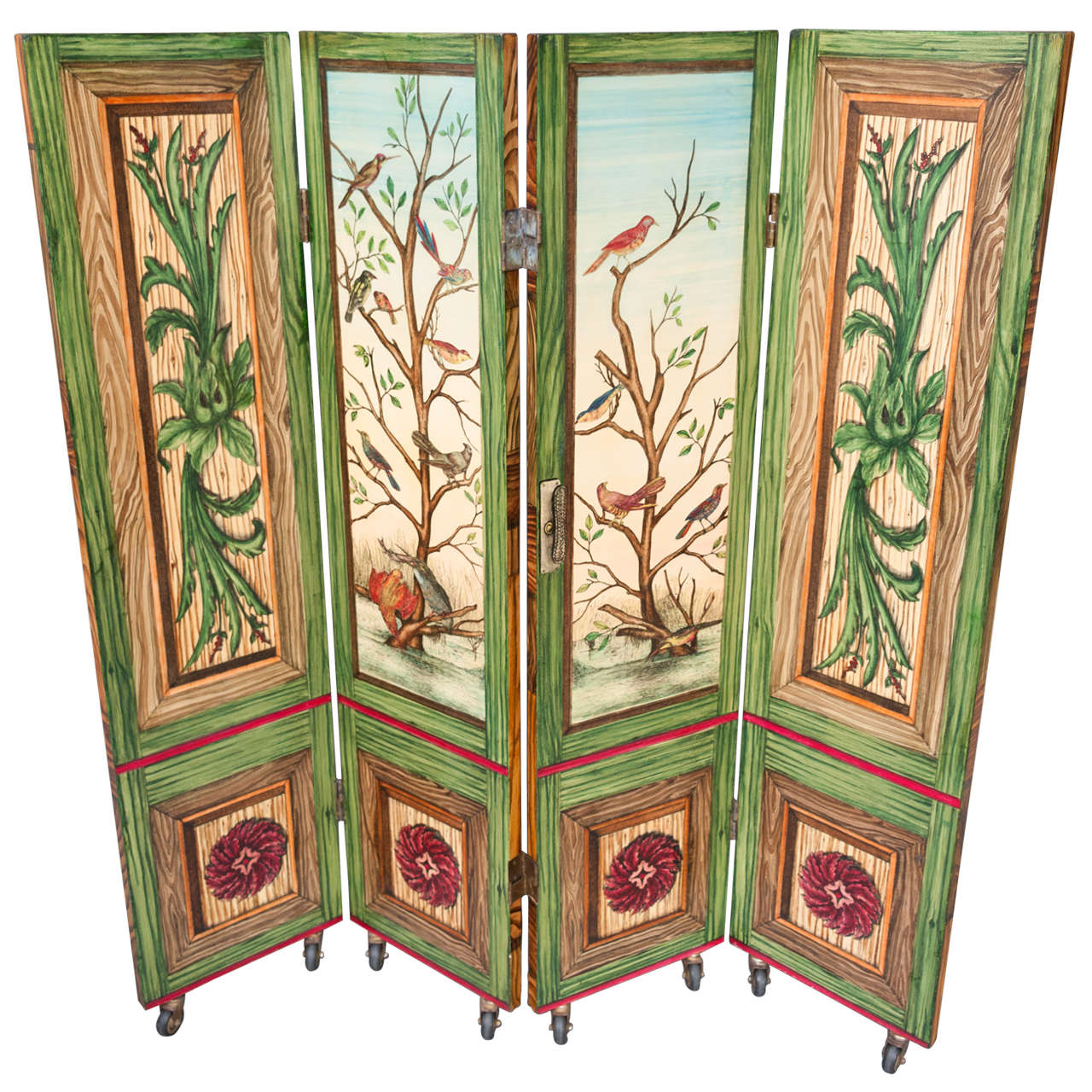 Chamber Screen In the manner of Fornasetti, Italy circa 1960 For Sale
