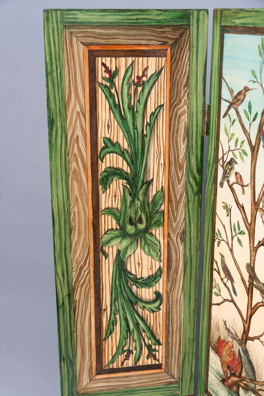 Italian Chamber Screen In the manner of Fornasetti, Italy circa 1960 For Sale