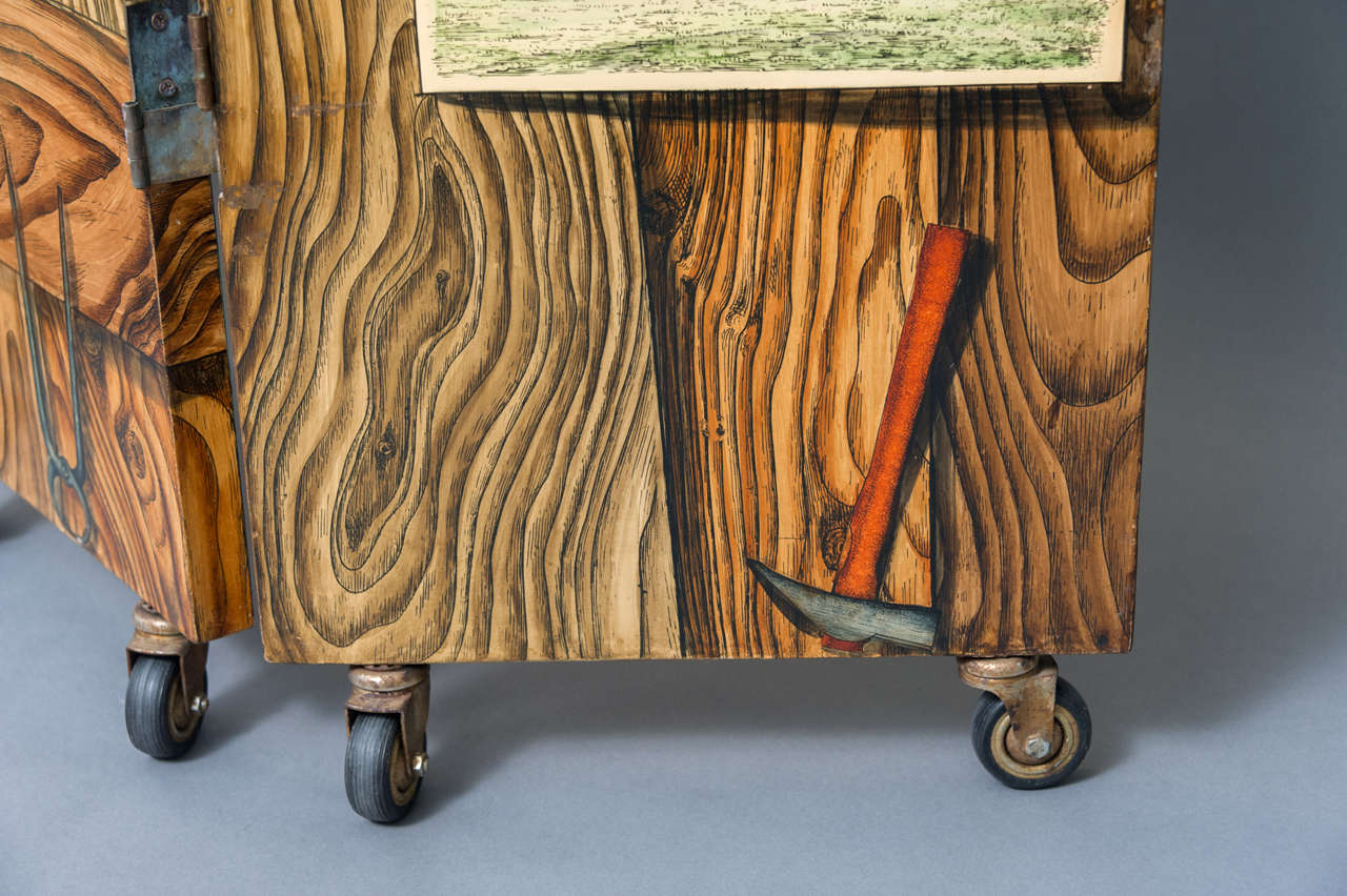 Chamber Screen In the manner of Fornasetti, Italy circa 1960 For Sale 3