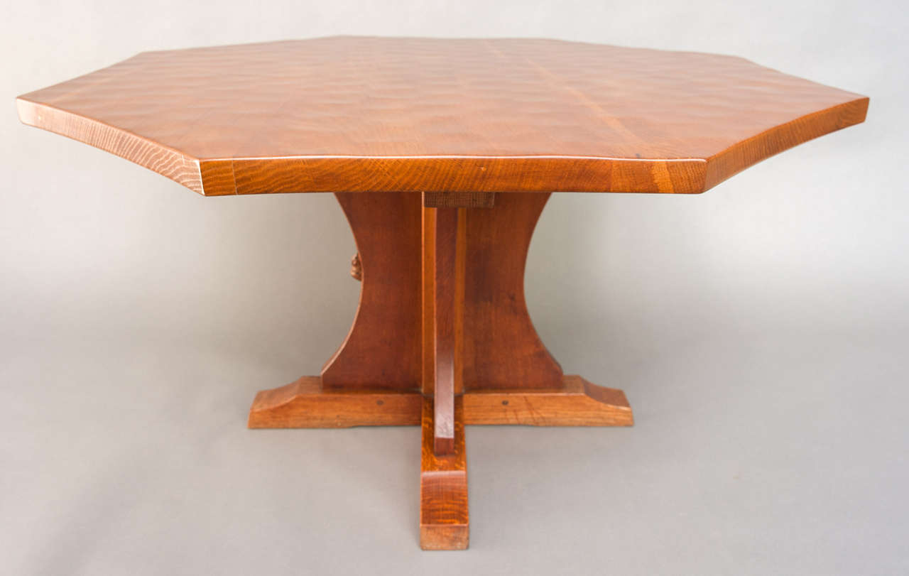 A Robert "Mouseman" Thompson large octagonal coffee Table.