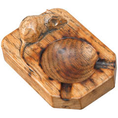 A Robert "Mouseman" Thompson Oak ash tray.
