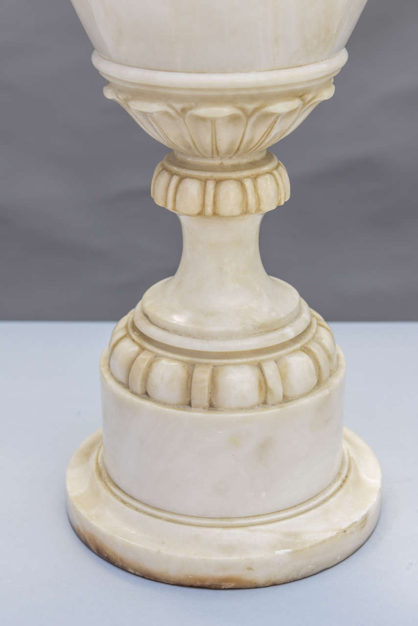 19th Century Fine Pair of Alabaster Urn Lamps