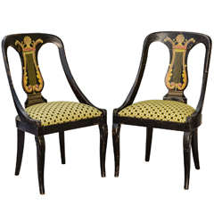 Pair of Hand Painted Regency Chairs