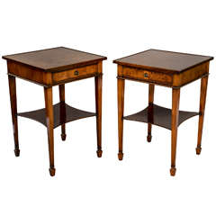Pair of Burlwood End Tables, Italy Circa 1940s