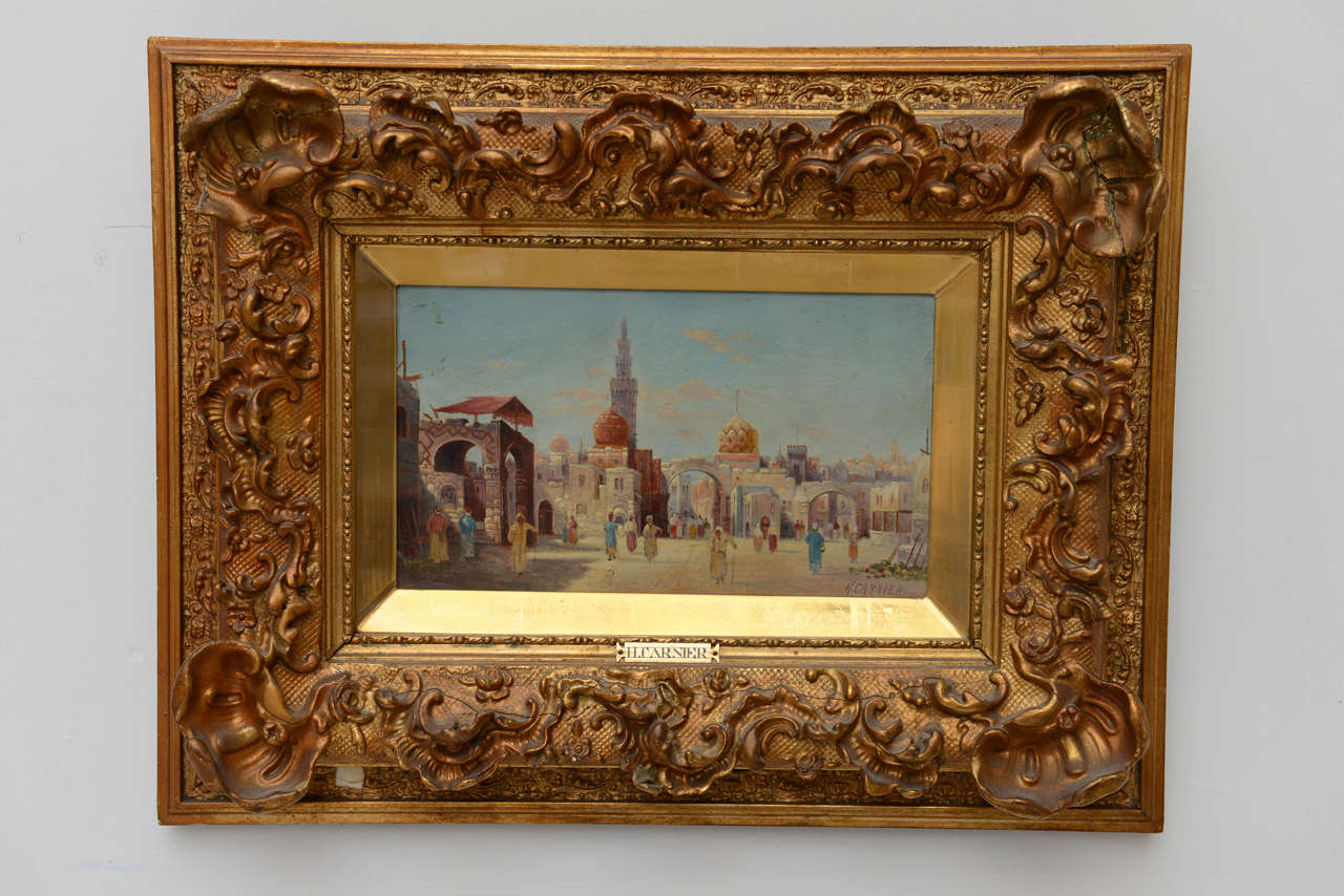 Carnier Orientalist Oil Paintings- Period Gilt Frames-19th c. Signed In Good Condition For Sale In West Palm Beach, FL