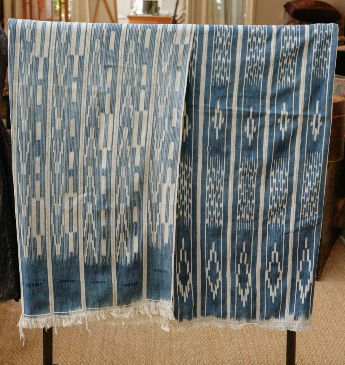 Ivory Coast Indigo Batik Panel Throws.