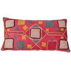Vintage Indian Quilted Applique Panel Pillow