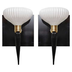 Pair of Art Deco Murano Wall Sconces