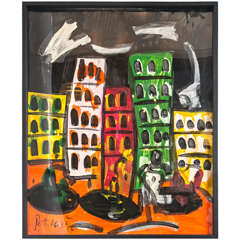 Painting of Abstract Cityscape by Peter Keil