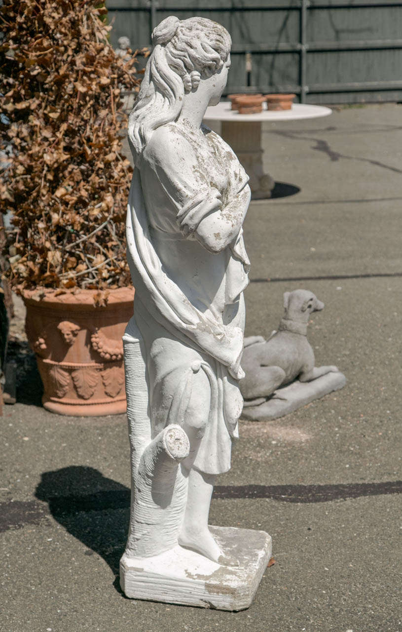 Mid-20th Century Classical Garden Statue of a Woman For Sale