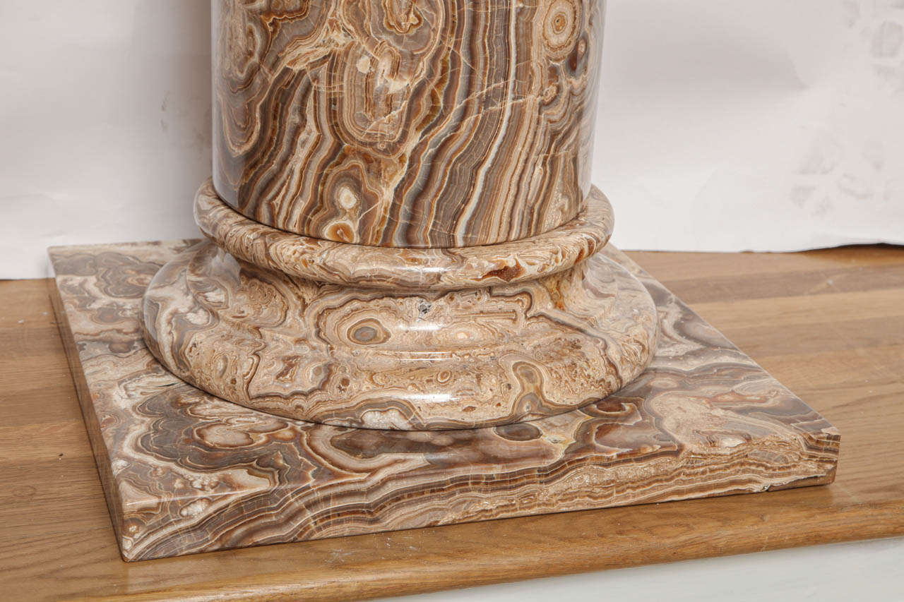 Late 20th Century A Pair of Round Agate Pedestals