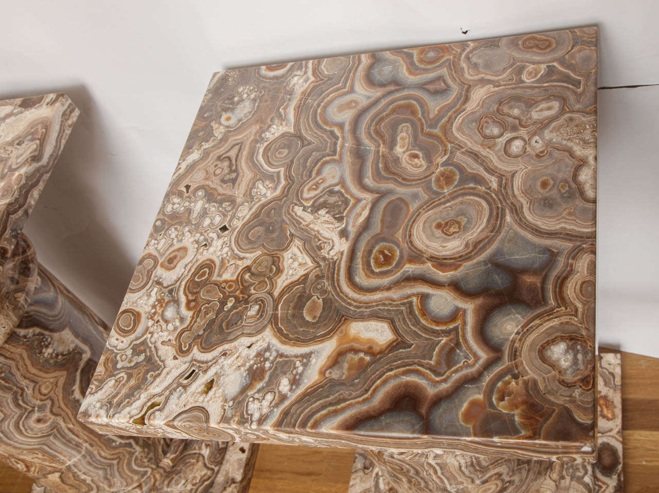 A Pair of Round Agate Pedestals 4