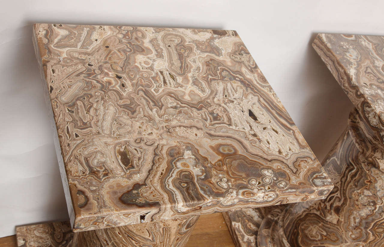 A Pair of Round Agate Pedestals 5
