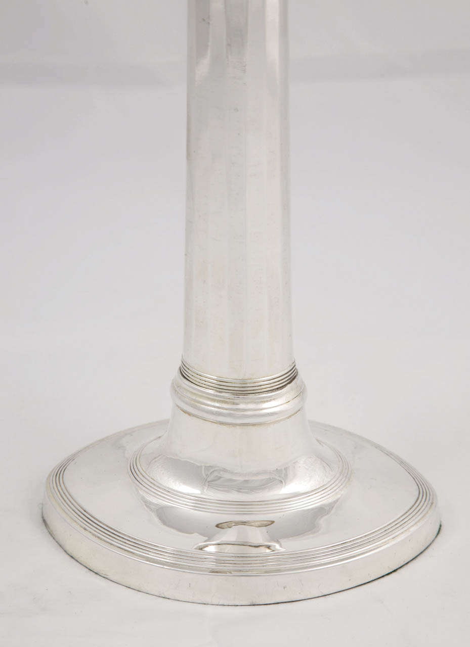 British Oval Based Candlesticks, circa 1790 For Sale