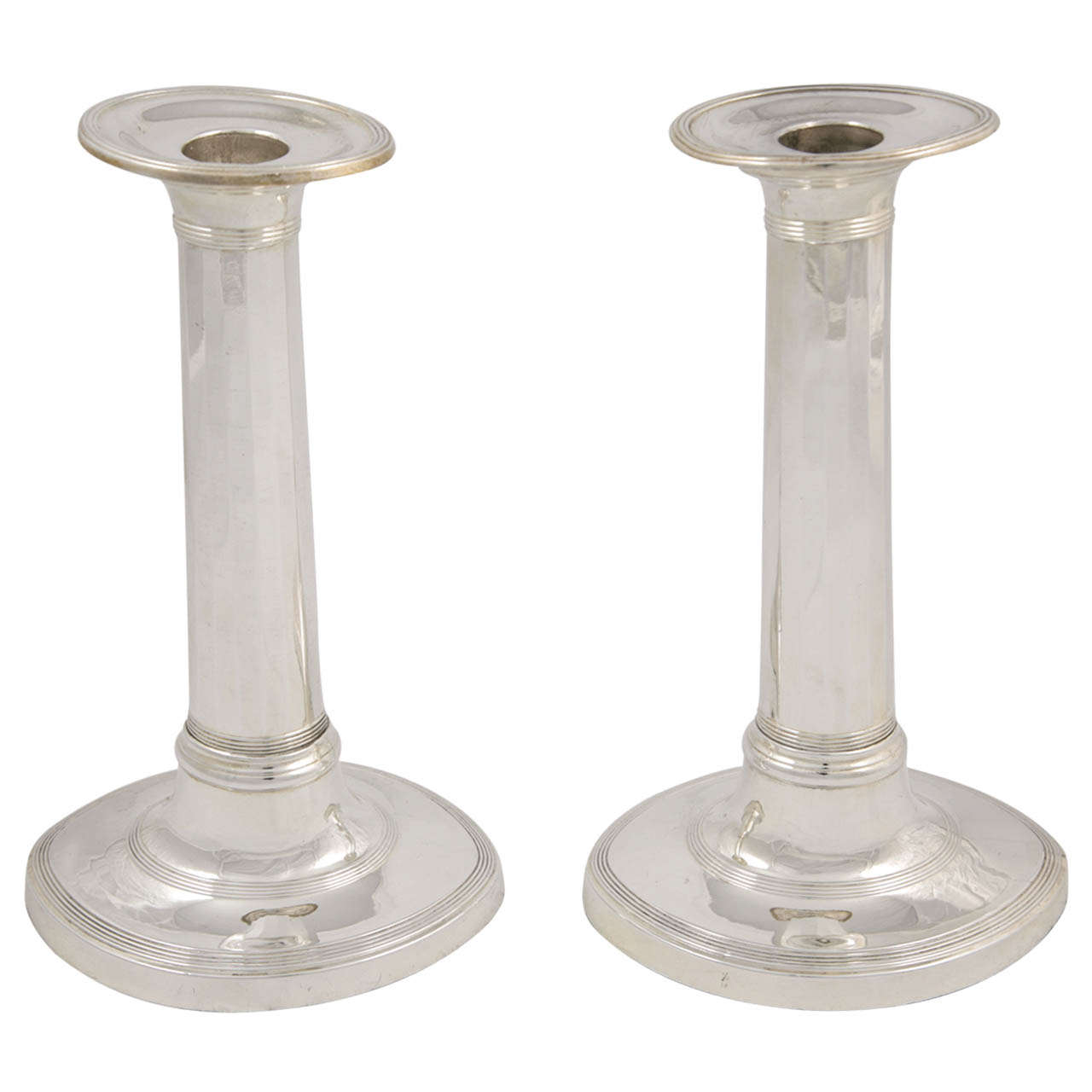 Oval Based Candlesticks, circa 1790 For Sale