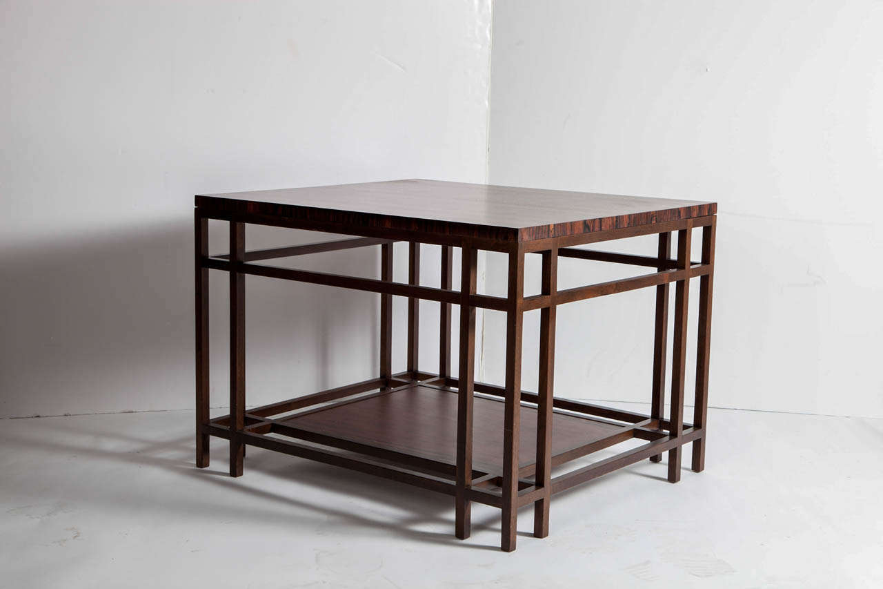 Rosewood and Walnut Side Tables by Baker 1