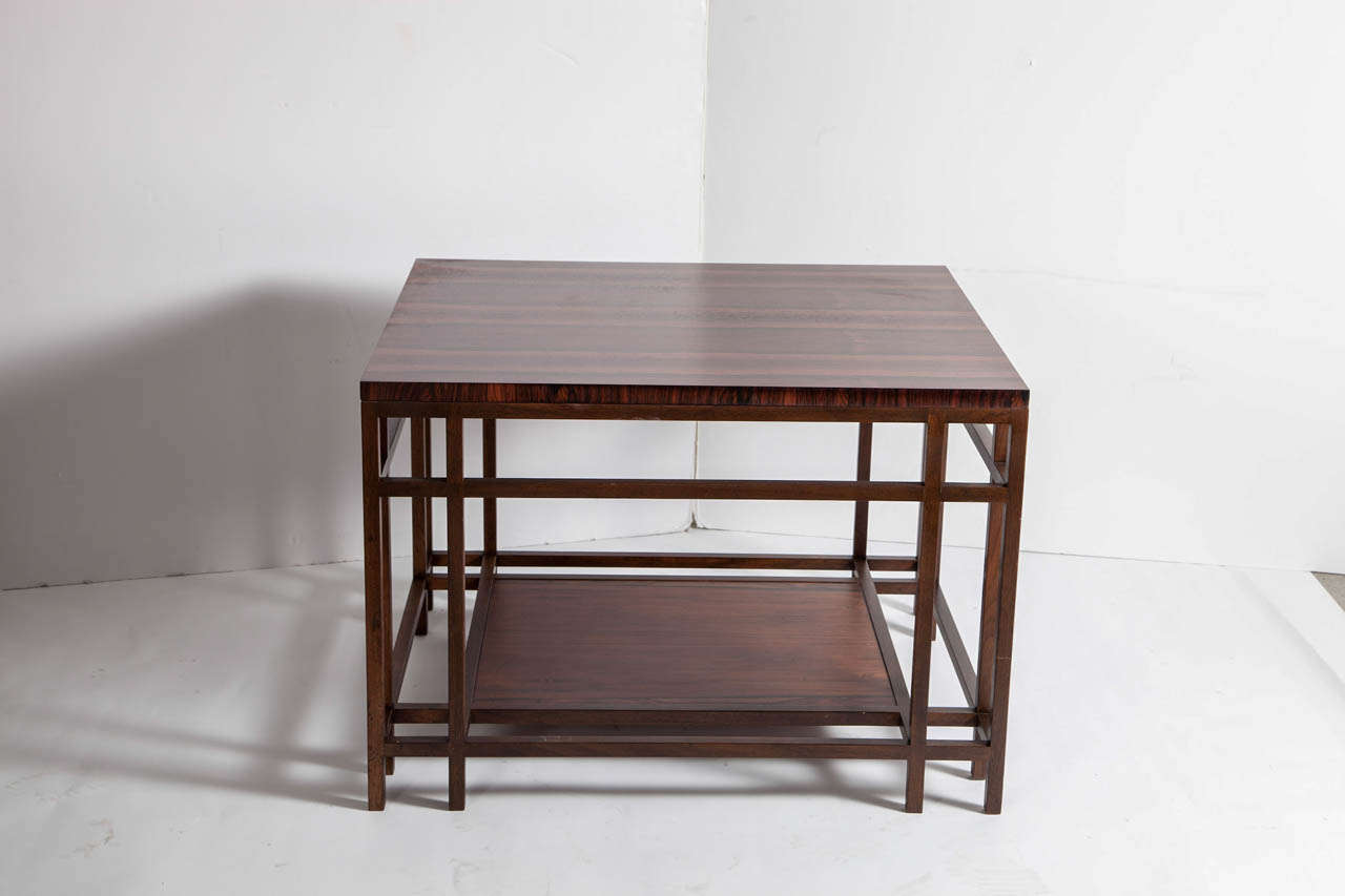 Rosewood and Walnut Side Tables by Baker 2