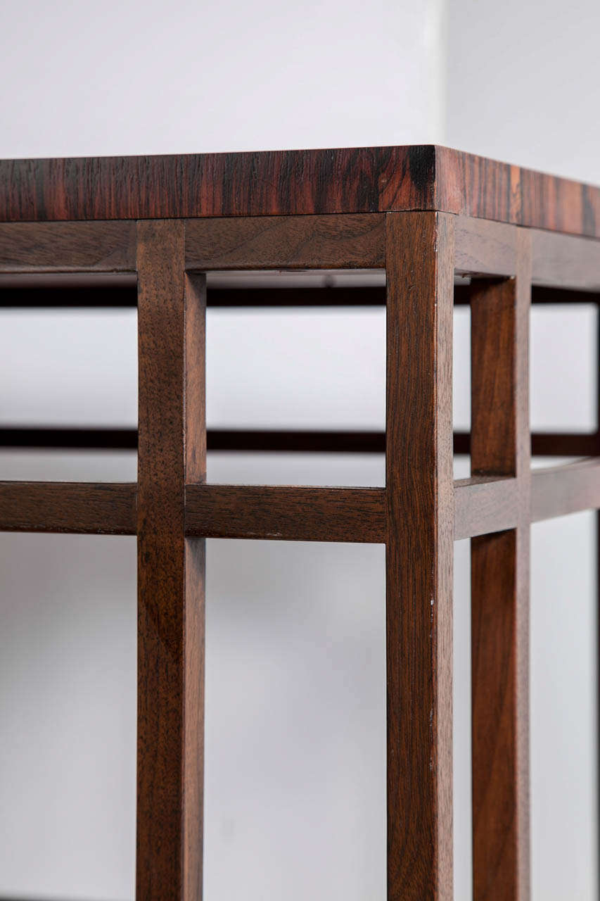 Rosewood and Walnut Side Tables by Baker 3