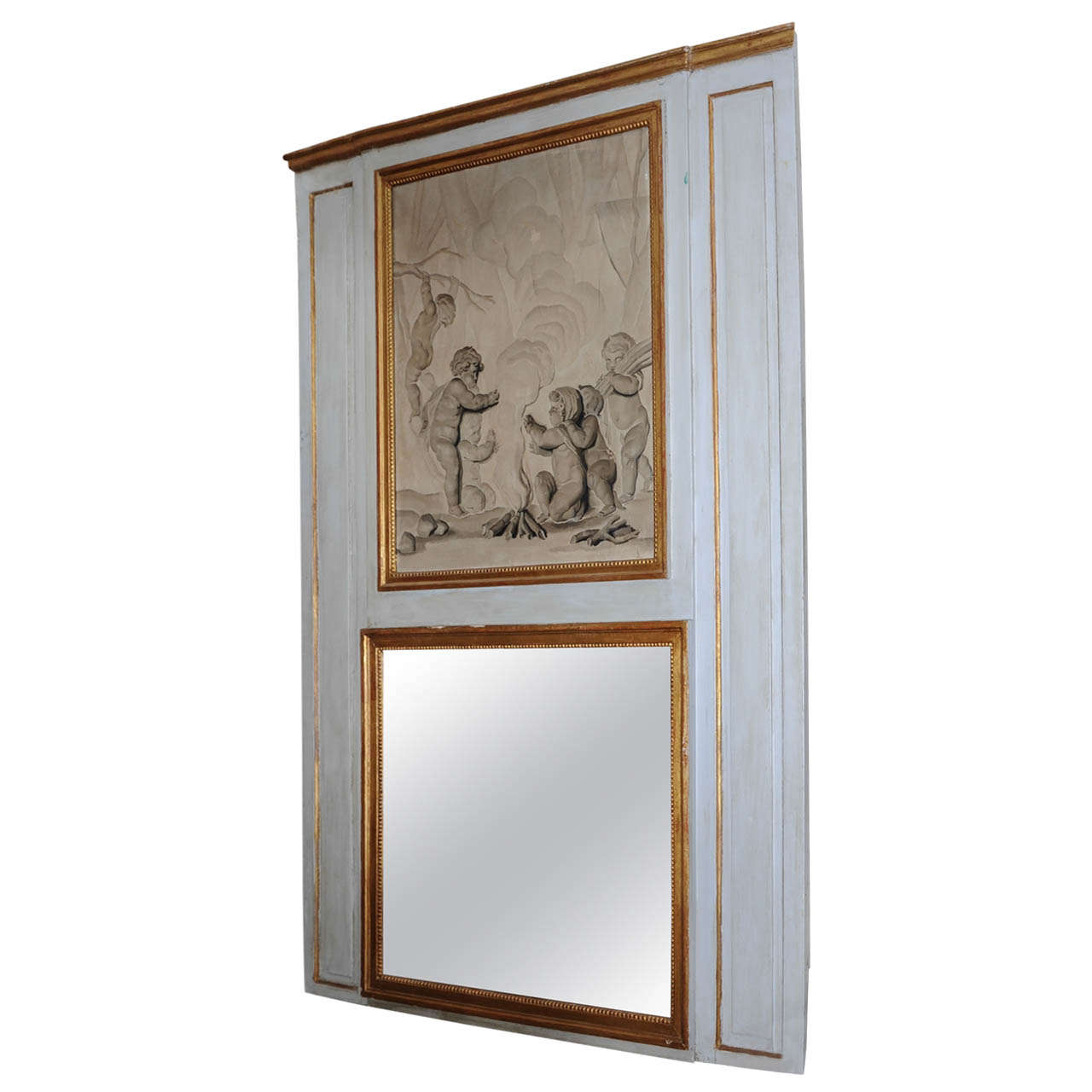 19th.Century French Trumeau Mirror For Sale
