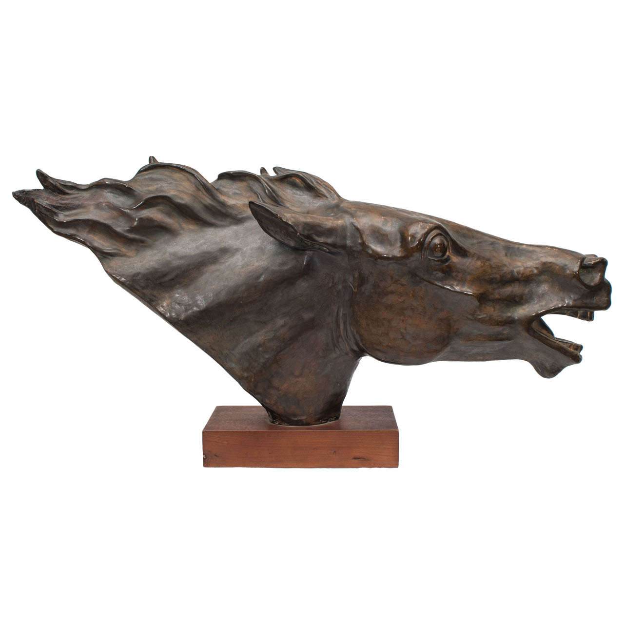 Italian Bronzed Terracotta Horse Head For Sale