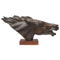 Italian Bronzed Terracotta Horse Head